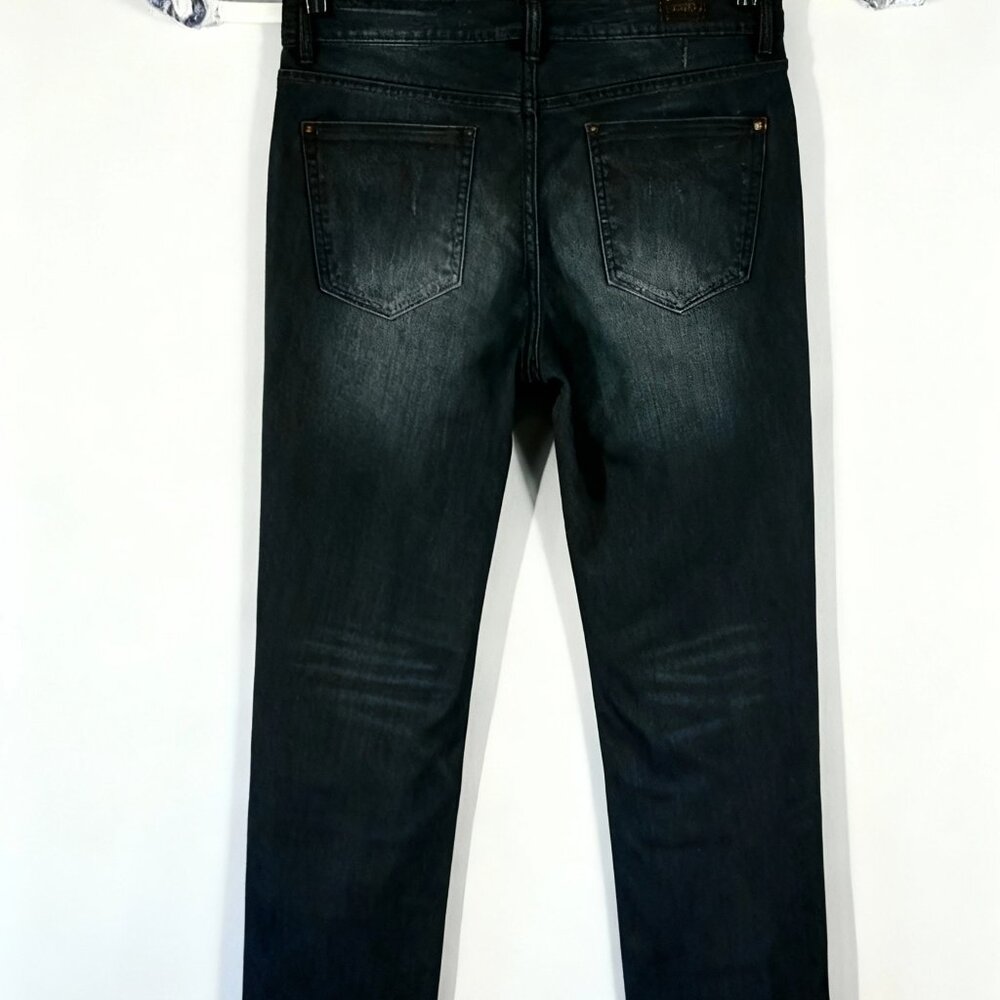 DE Born in LA Women's Black Distressed Straight 100% COTTON Jeans Size 36 - Picture 2 of 11